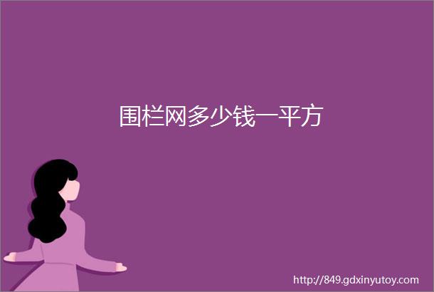 围栏网多少钱一平方